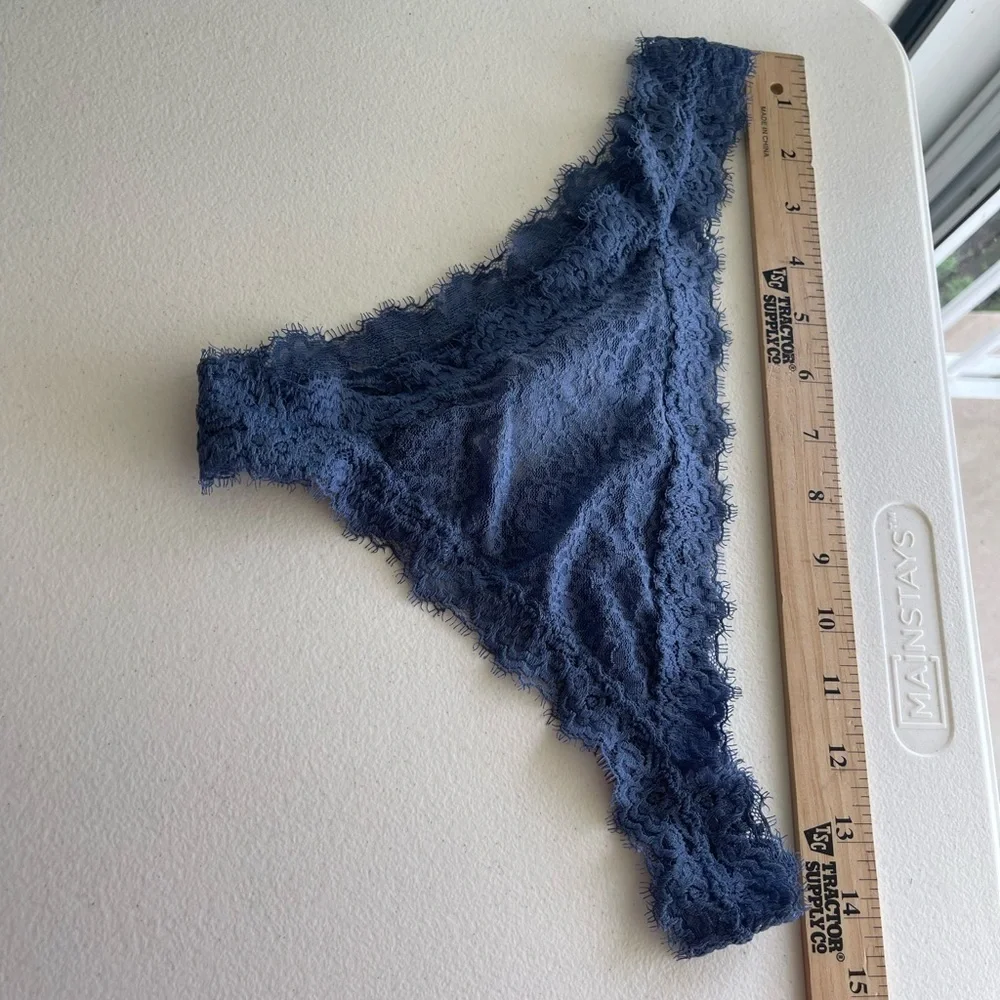 Aerie nwt blue lace thong panties